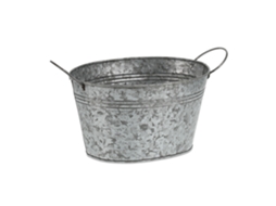 Conjunto De 4 Banheiras De Zinco Relaxdays, Metal Galvanizado Para Jardim, Axlxp: 15,5x29x17,5cm, Prateadas