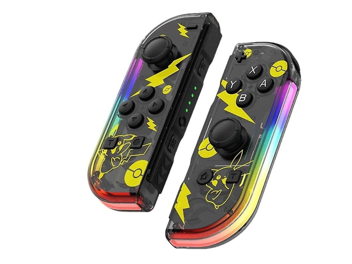 Kit Joy Con Do Pikachu Com Luzes Led Rgb Para Nintendo Switch Stelasplen