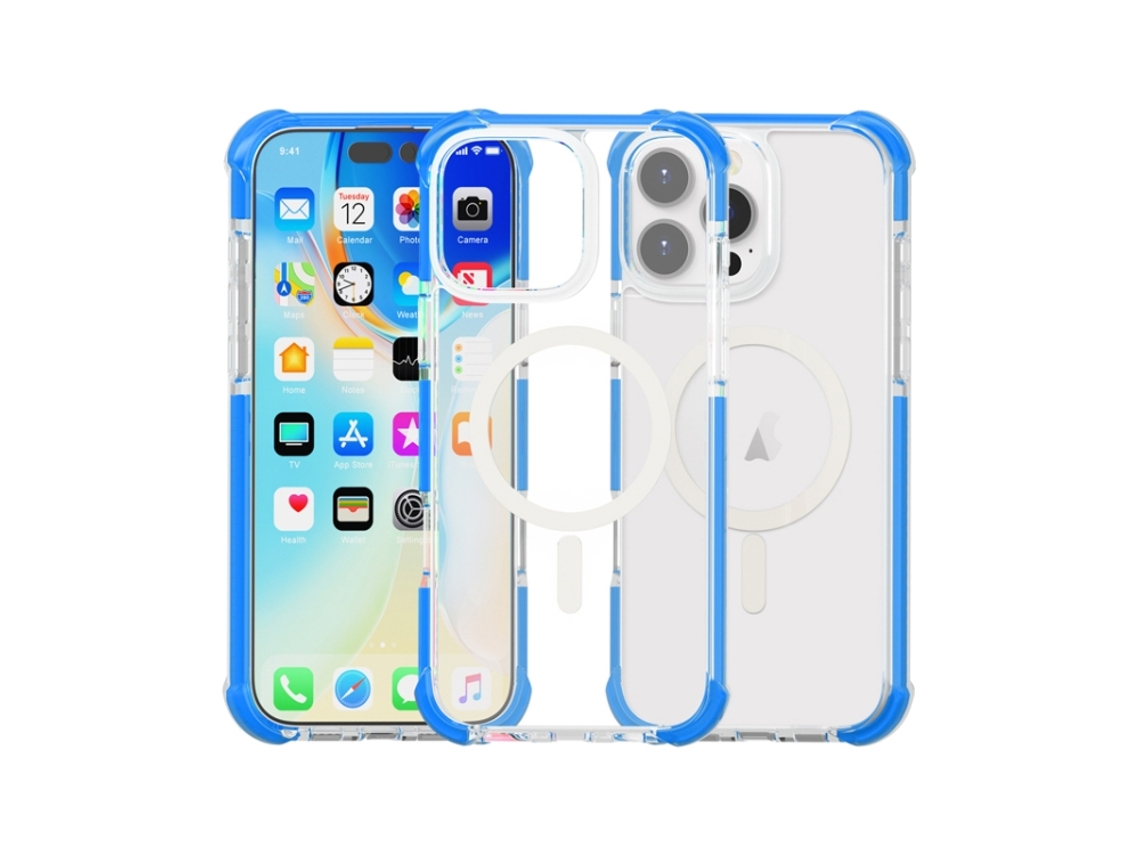 Capa De Acrílico Transparente À Prova De Choque Para Iphone 16 Pro Max - Magnética - Magsafe