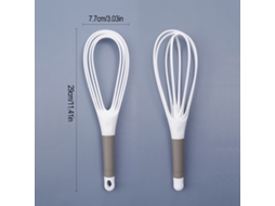 Batedor De Ovos De Silicone - Branco, Antiaderente, Higiênico, Para Misturar Massas E Sobremesas