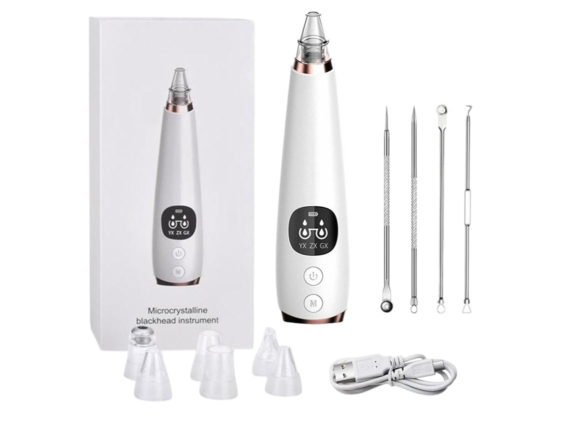 Kit Aparelho de Cravos + Agulhas de Extração Prata Limpeza Completa da Pele YANYXR