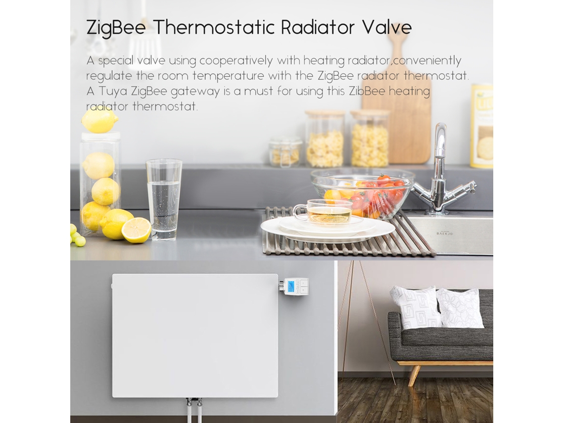Válvula Termostática Inteligente Zigbee Com Programação Semanal E Controle Por App
