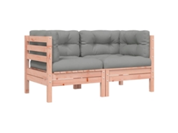 Maison Exclusive - Sofás Canto P/ Jardim C/ Almofadões 2pcs Madeira Douglas Maciça
