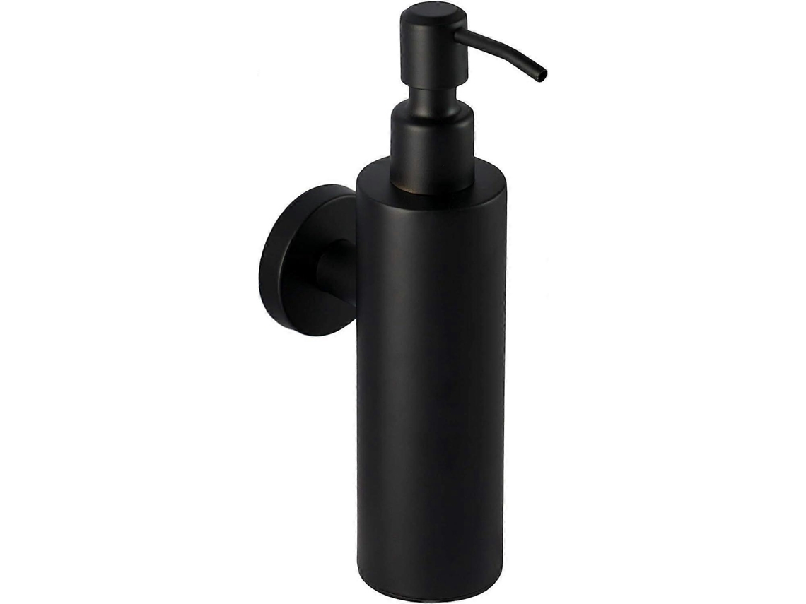 Dispensador de Jabón Acero Inoxidable Negro Montaje En Pared para Baño Redondo