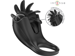 Intense - Mabel Anel Vibratório 10 Vibrações Com Estimulador Clitóris Preto