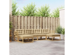 Vidaxl Conjunto De Sofás Para Exterior 6 Unid. Branco E Bege