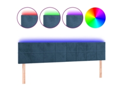 Led Headboard, Led Headboards Vidaxl Azul Veludo (180 X 5 X 78/88 Cm)