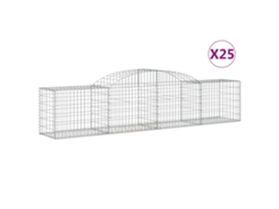 Gabion Basket, Gabion Baskets Vidaxl Prateado Ferro (300 X 50 X 60/80 Cm)