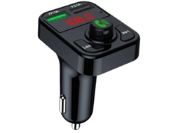 Kit para Carro Bluetooth Mãos-Livres Transmissor Fm para Carro Mp3 Player 3.1A Carregamento Rápido YIZHOOD Preto