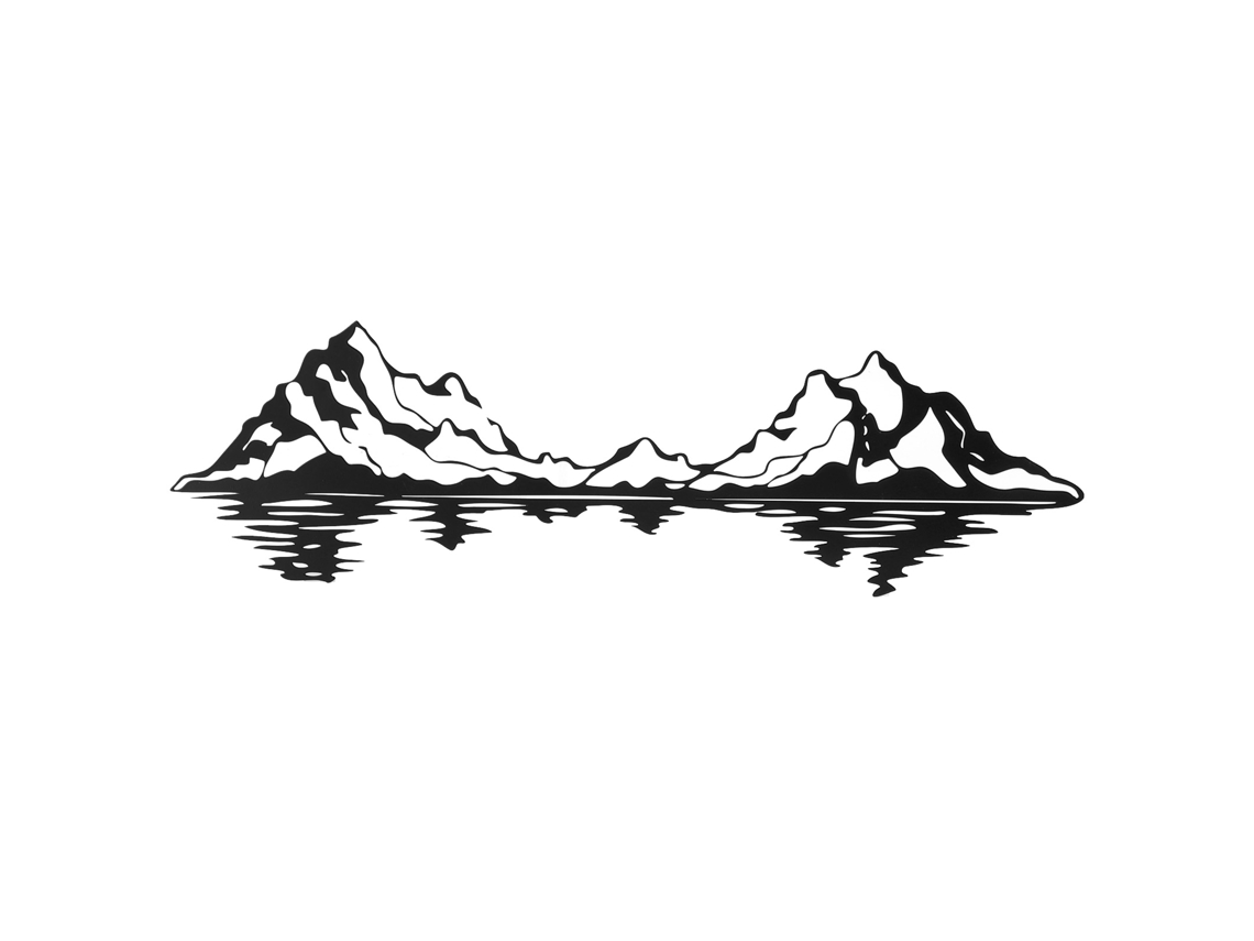 Laxiscreed Arte De Parede Em Metal Mountain Iron Para Sala E Escritório, Decoração Moderna E Fácil De Instalar