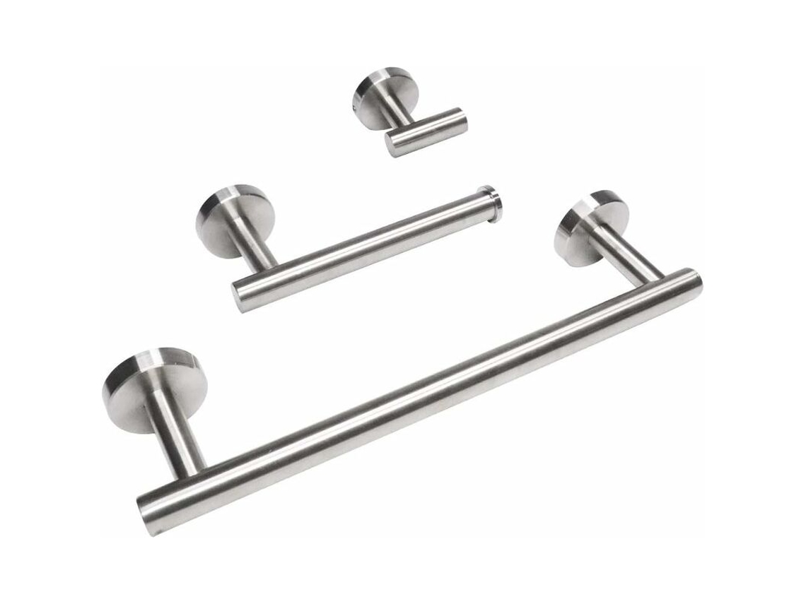 Acessórios Para Banheiro De Aço Inoxidável, Toalheiro De Parede De 12, Suporte Para Papel Higiênico, Gancho Para Roupão Aquaforge (prata)