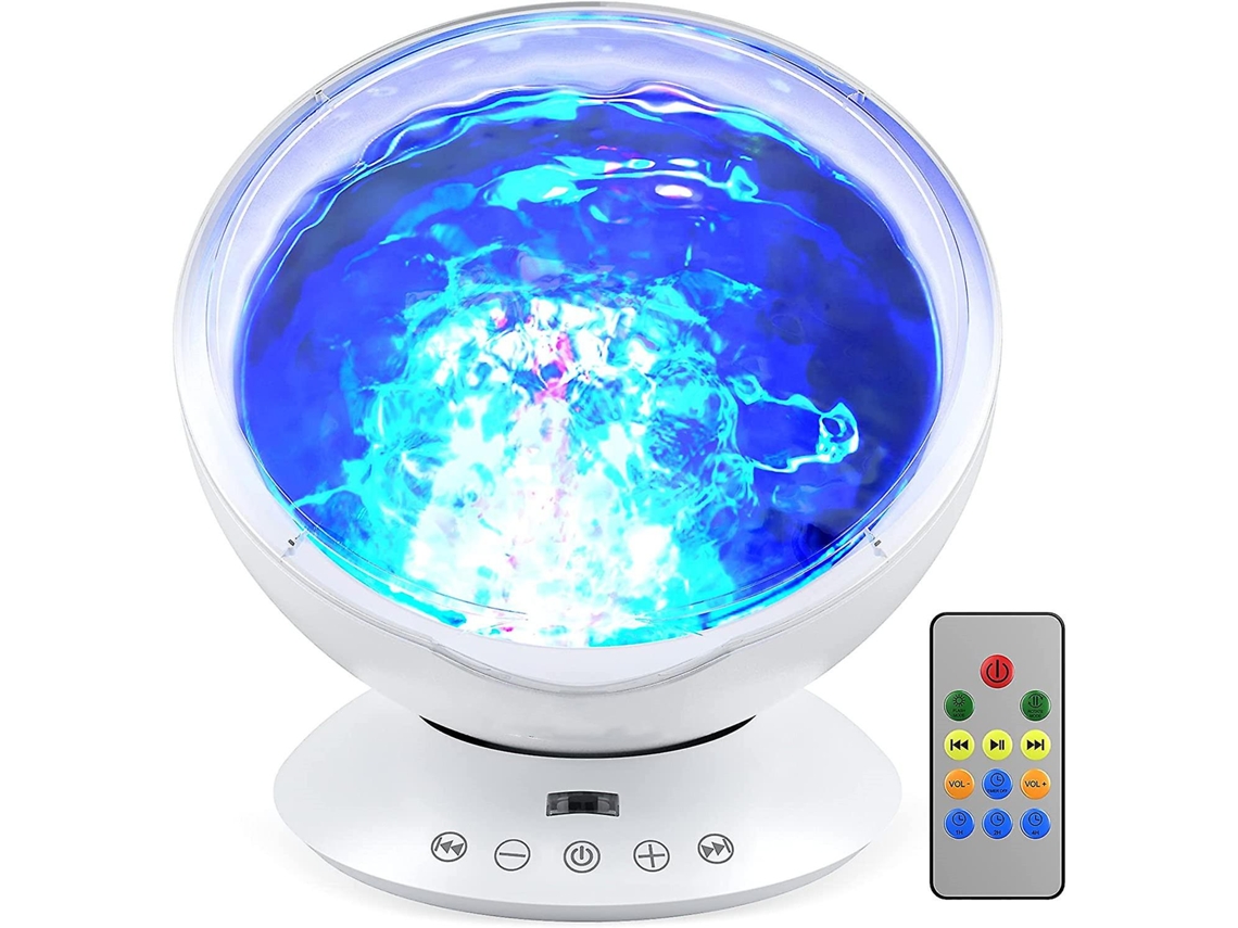 Ocean Wave Projector 7 Modos Controle remoto Crianças lideradas Ocean Projector Lamp Orador embutido Music Player Ocean Wave Lighting com SLD