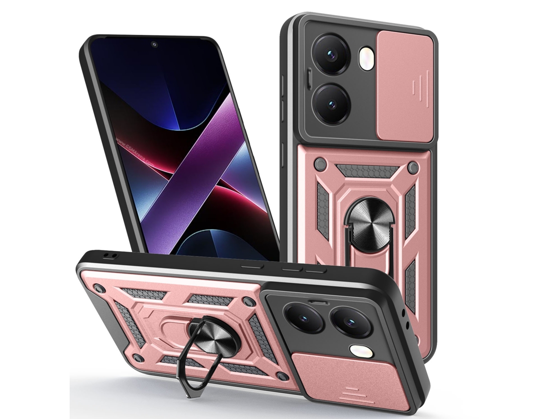 Capa Para Xiaomi Poco X7 , Com Proteção Deslizante Para A Lente Da Câmara Rosê Ouro Panoona