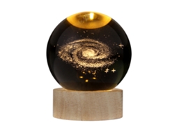 Luz de Noite Cristal 3d com Base de Madeira Usb Presente