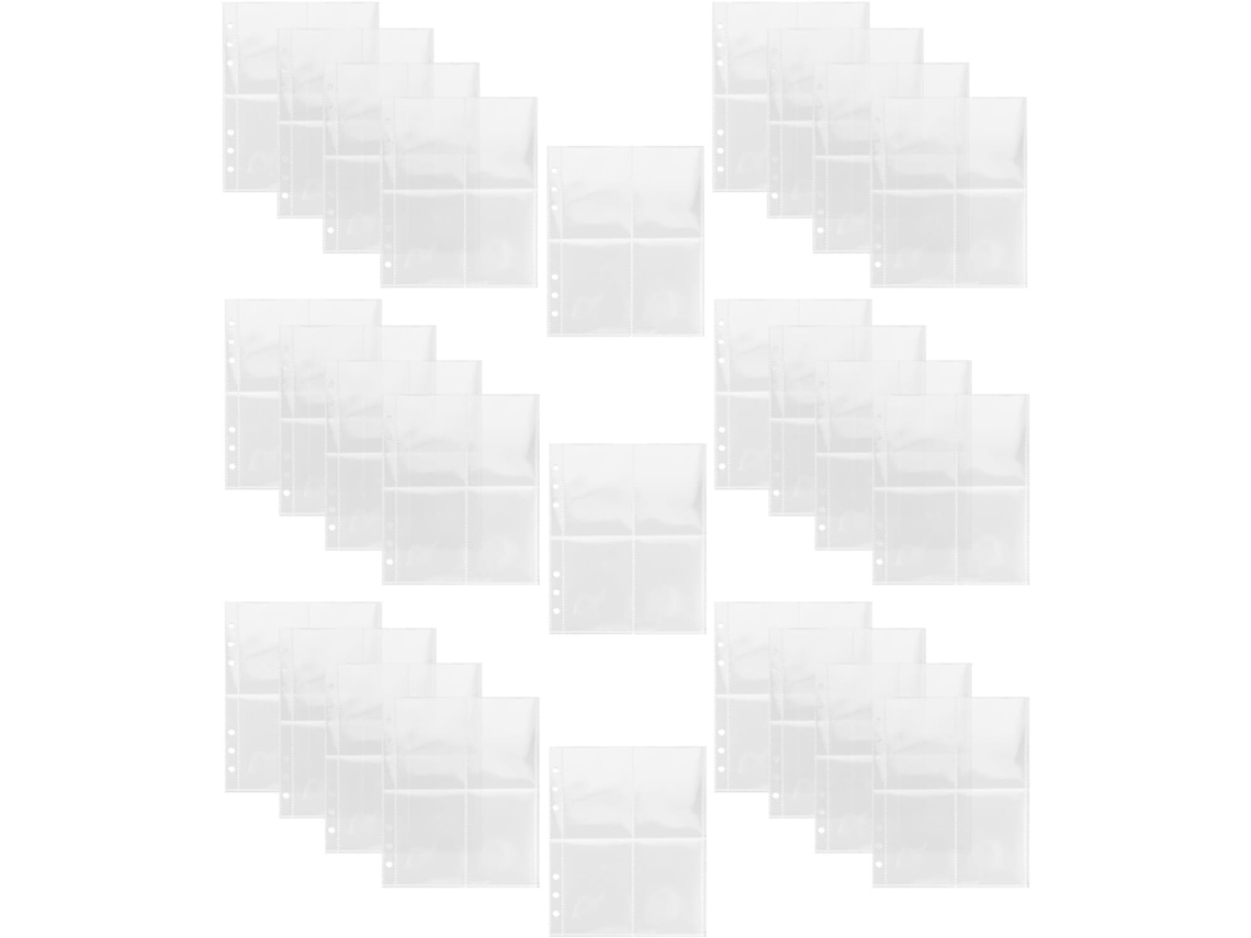 50 Capas Protetoras Transparentes A5 Em Pvc Cards Colecionáveis, Com 4 Bolsos E Proteção Dupla Face Álbuns De
