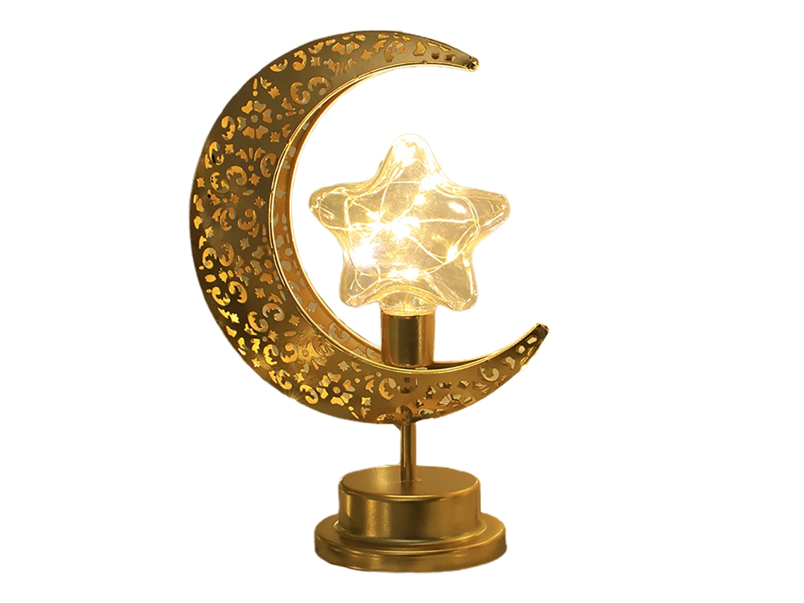 Lâmpada de Mesa Lunar com Design Favo de Mel e Estrelas, Funciona com 3 Pilhas Aa LAXISCREED