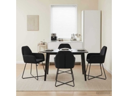 Vidaxl Cadeiras De Jantar 4 Unid. Veludo Preto 55 X 50 X 84 Cm