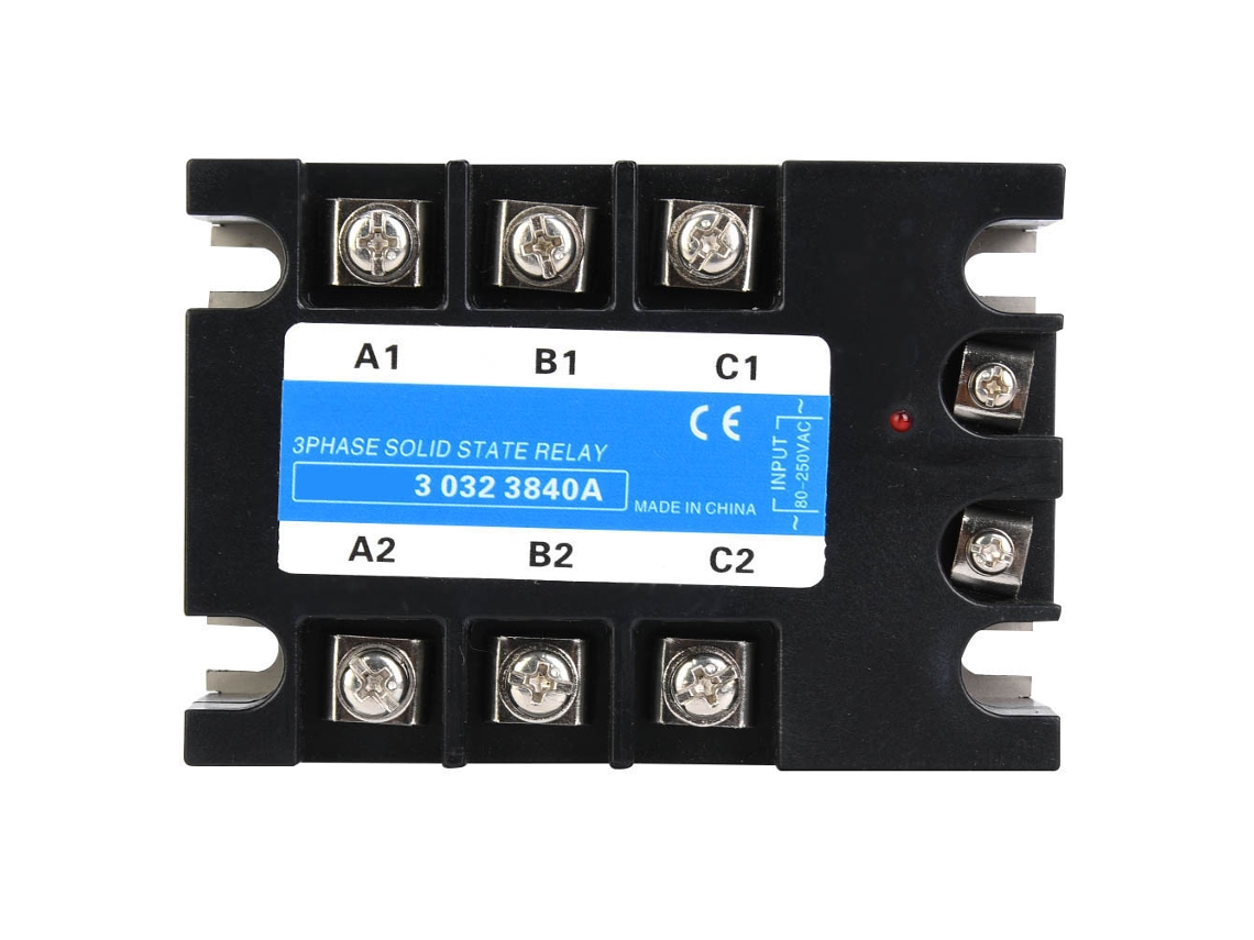 Hkj relé de Estado Sólido Trifásico Ssr3 40a Entrada 80 250vac para Maquinaria Cnc Equipo Eléctrico
