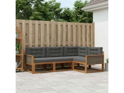 Vidaxl Conjunto De Sofás Para Exterior 4 Unid. Natural E Antracite