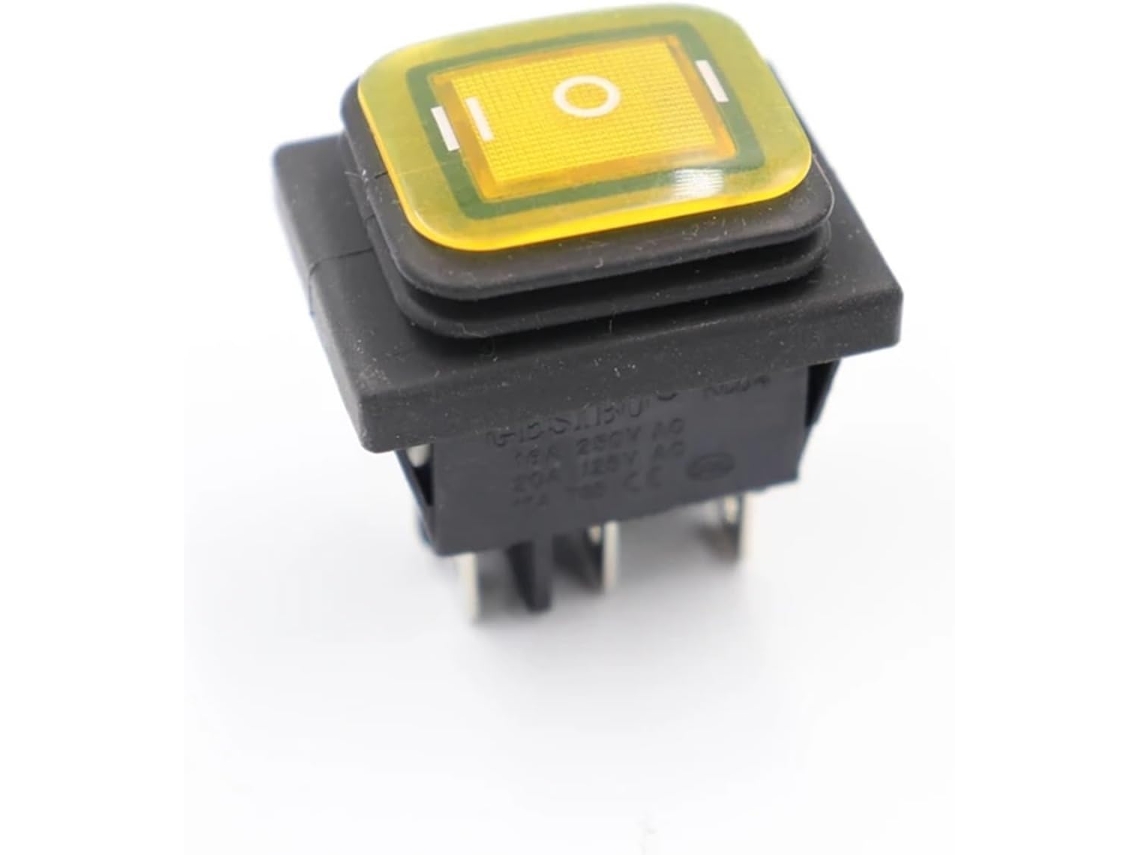 1 Interruptor Liga Desliga Led Amarelo Kcd4 De 6 Pinos Com Luz 12v