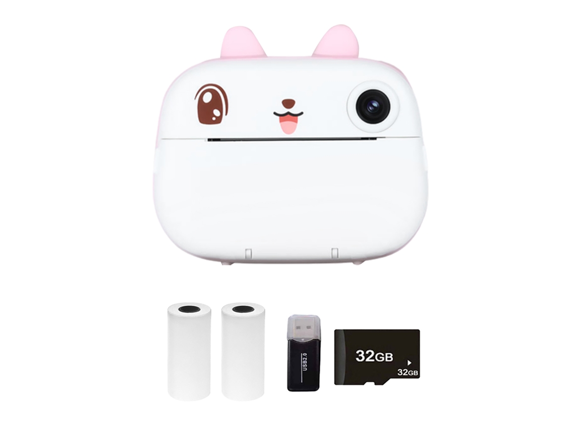 Câmera Infantil com Impressora Térmica Instantânea Dual Camera 1080p 2.4 Polegadas Presente para Meninos Meninas