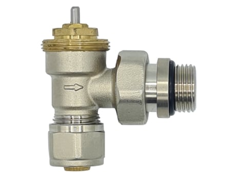 Válvula Termostática Angular de 1/2 Polegada BSP X PEX de 16mm para Regulação de Temperatura do Ambiente