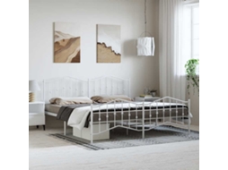Vidaxl Estrutura De Cama Com Cabeceira E Pés 183x213 Cm Metal Branco