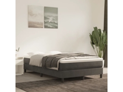 Vidaxl Colchão De Molas Ensacadas Firmeza Média 120x200x20 Cm Veludo Cinza-escuro