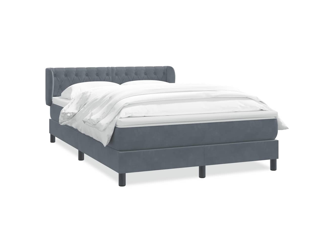 Cama box spring VIDAXL Cinzeto Veludo (160x210 cm)