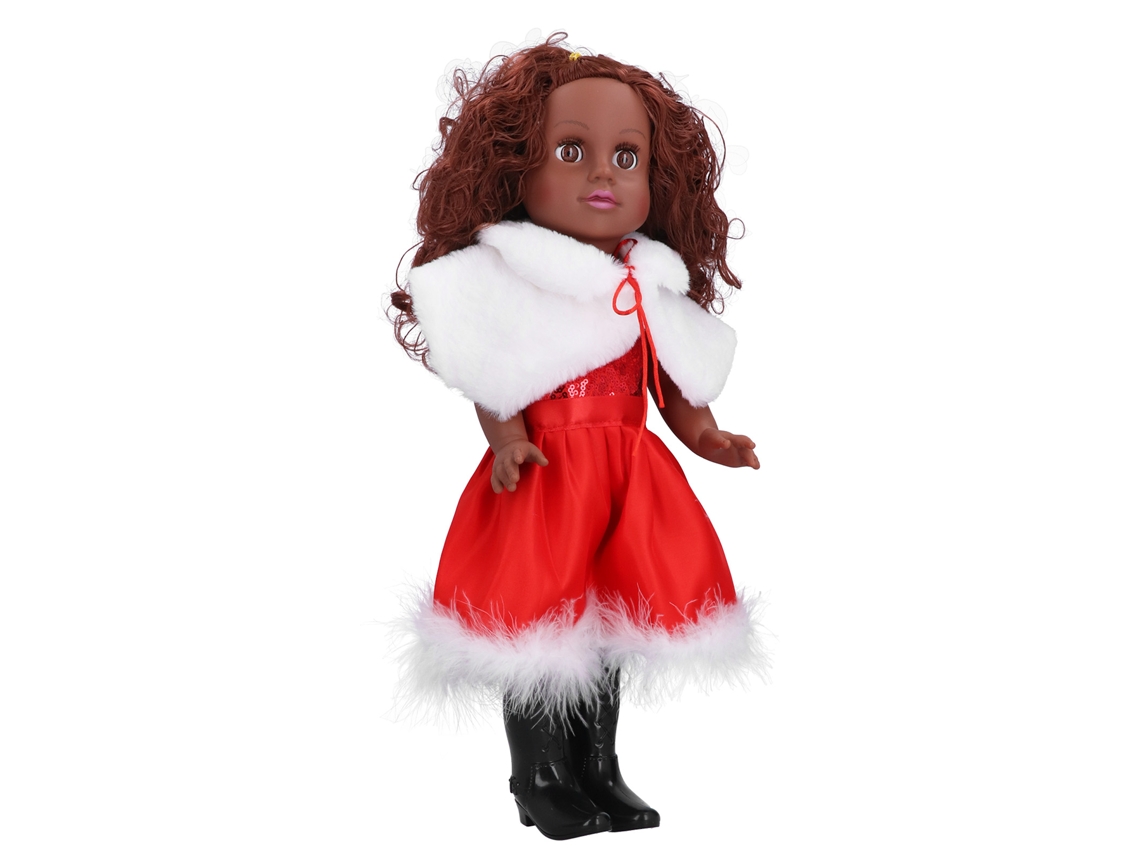 Laxiscreed Boneca De Natal De 19" Com Cabelo Encaracolado Para Diversão Das Crianças