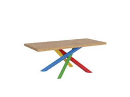 Mesa Fixa 90x180 Cm Versalux Pernas Carvalho Descascado 4/b Itamoby