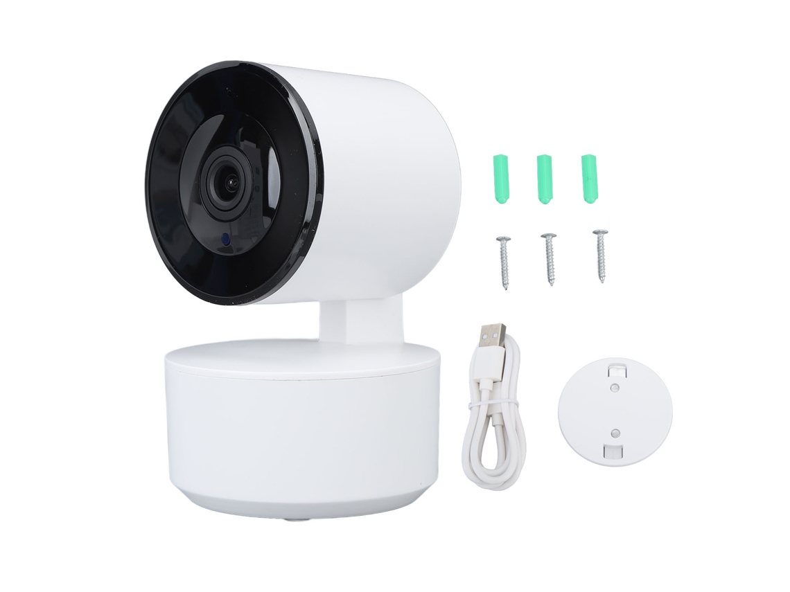 Câmera de segurança sem fio Wi-Fi 3MP com áudio bidirecional, visão noturna infravermelha, panorama de 360 graus e detecção de movimento - LAXISCREED