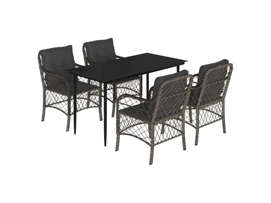Garden Dining Set, Garden Dining Sets Vidaxl Cinzeto Rattan / Vime (140 Cm Table Length)