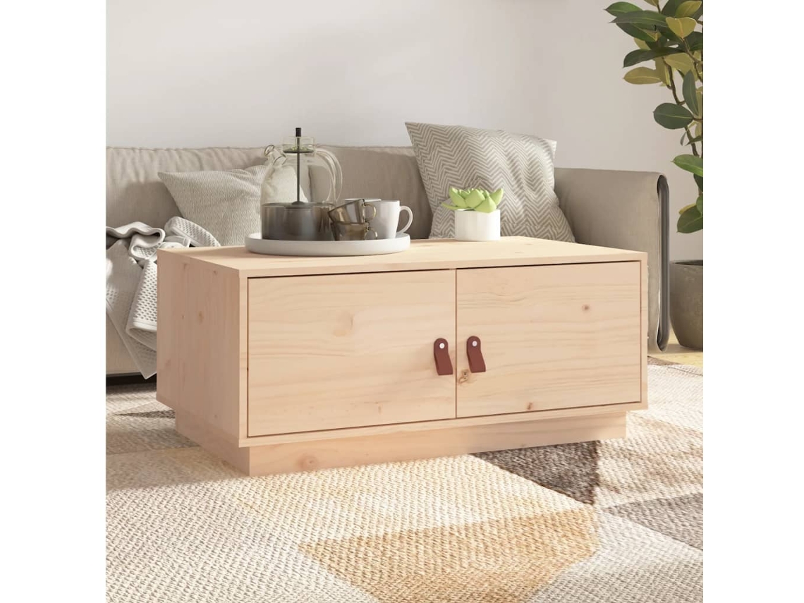 Vidaxl Mesa De Centro 80x50x35 Cm Pinho Maciço