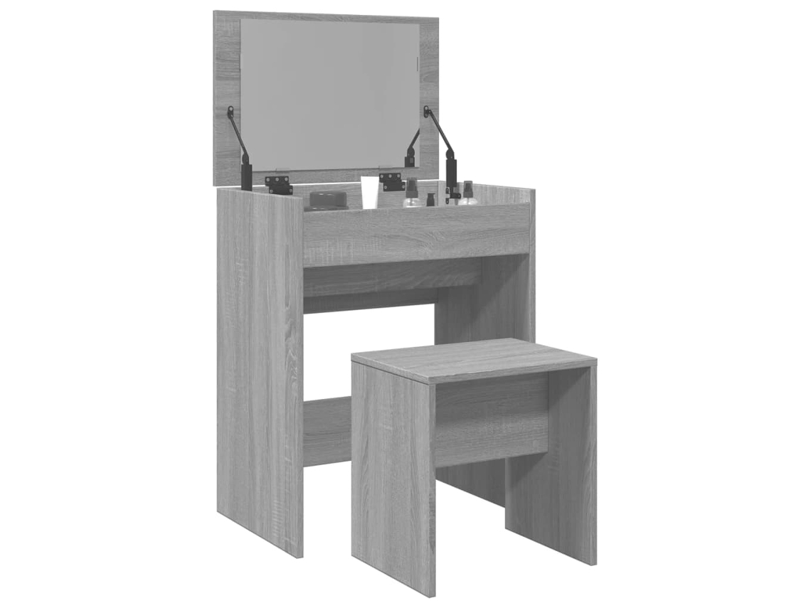 Vidaxl Toucador E Banco 60x40x113,5 Cm Cinzento Sonoma