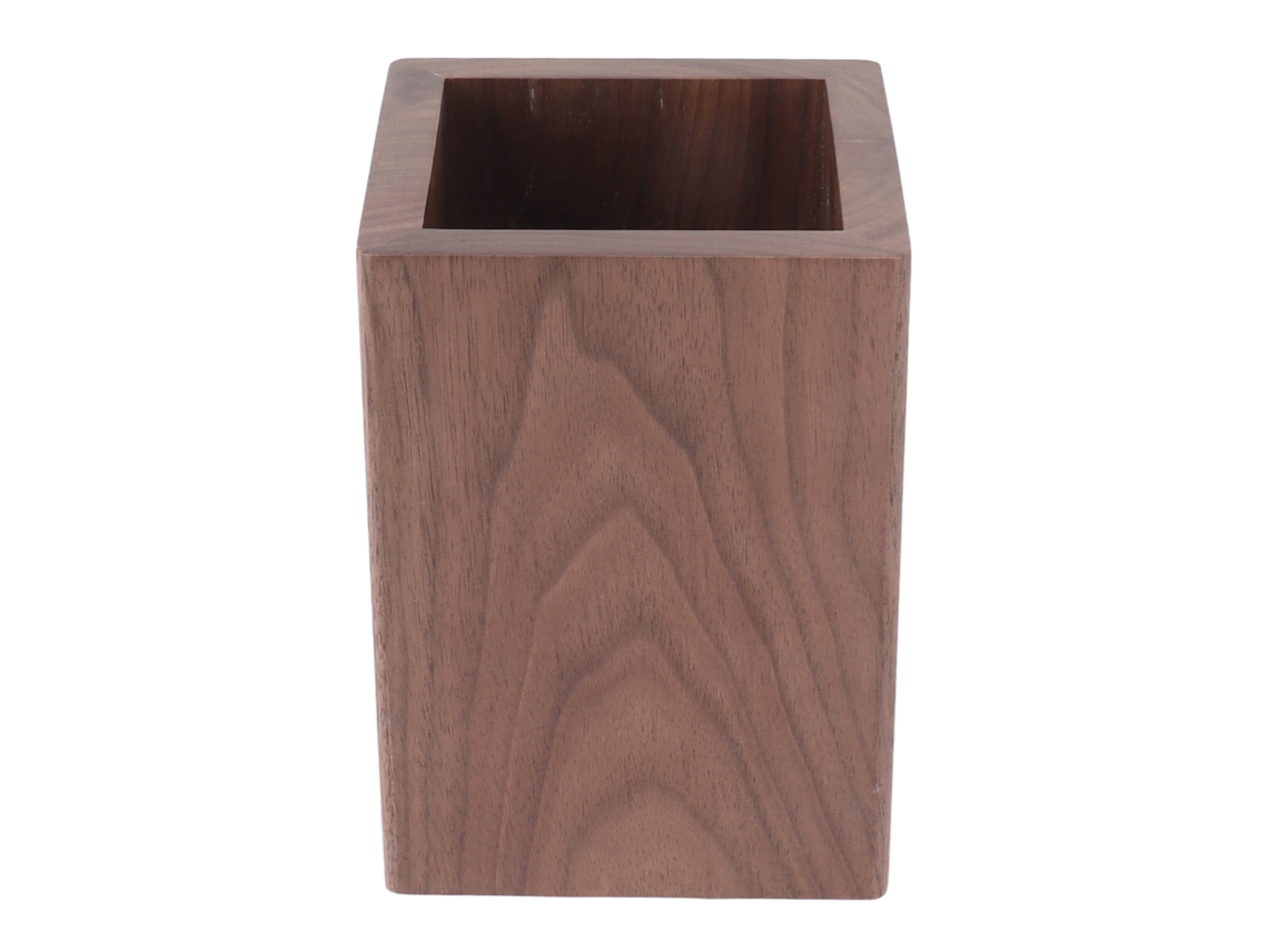 Porta utensílios de Cozinha S/MARCA de madeira nogueira com grande capacidade 4.3x3.1x3.1in