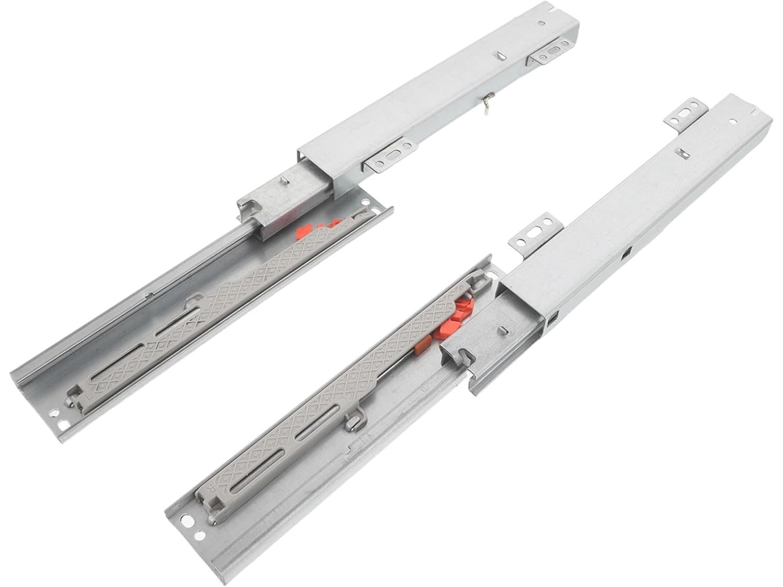 Conjunto De 2 Corrediças Telescópicas Extensão Total Para Gavetas, 20cm 7, 9 Polegadas, Com Fechamento Suave