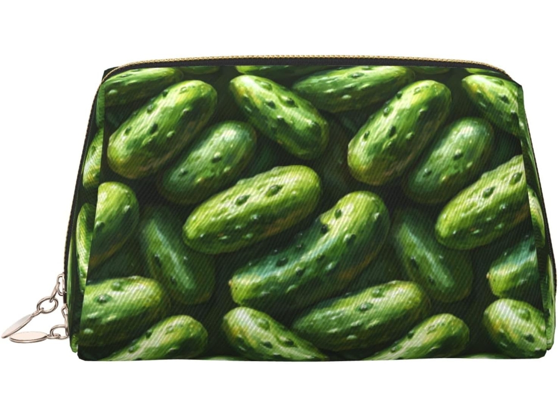 Necessaire de Maquiagem Grande com Estampa de Pepino para Viagem | S/MARCA