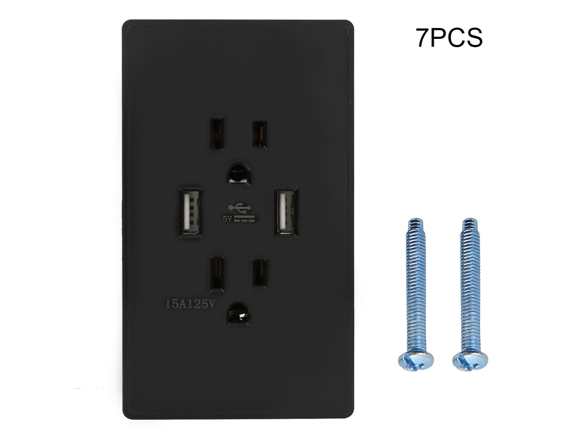 Laxiscreed Painel Espelhado Em Pc Com Tomada Americana 15a E Carregamento Rápido 5v 4200ma