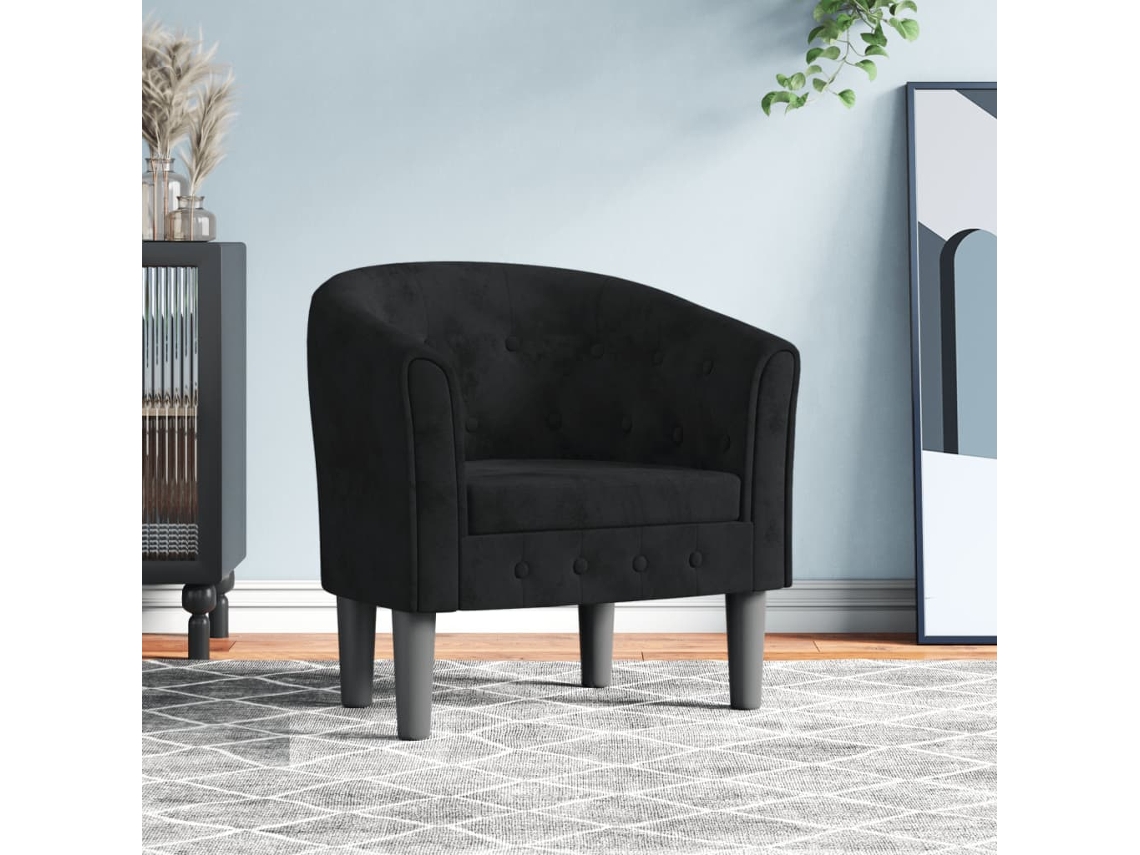 Poltrona veludo preto