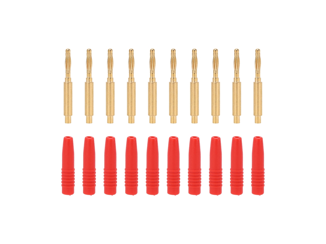 10pcs Plugues Banana Dourados Isolados com Casco de 2mm para Equipamentos de Teste com S/MARCA