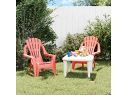 Vidaxl Cadeiras De Jardim Infantis 2 Pcs Pp Aspeto De Madeira Vermelho