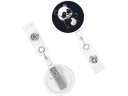 Porta Crachá Retrátil, Porta Crachá Retrátil Resistente, Porta Crachá Com Estampa Panda, Chaveiros Com Clipe