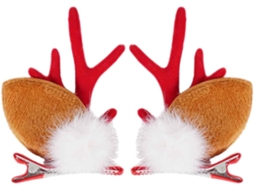 Presilhas de cabelo com chifres de rena para o Natal, decorações natalinas, acessórios fofos para cabeça de rena