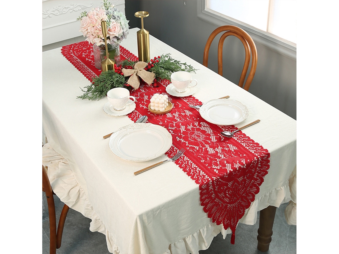Laxiscreed Caminho De Mesa De Natal Vermelho 33x183cm Para Decoração Festiva