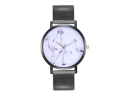 Relógio moderno para mulheres e homens com movimento de quartzo e pulseira de metal ajustável (preto)
