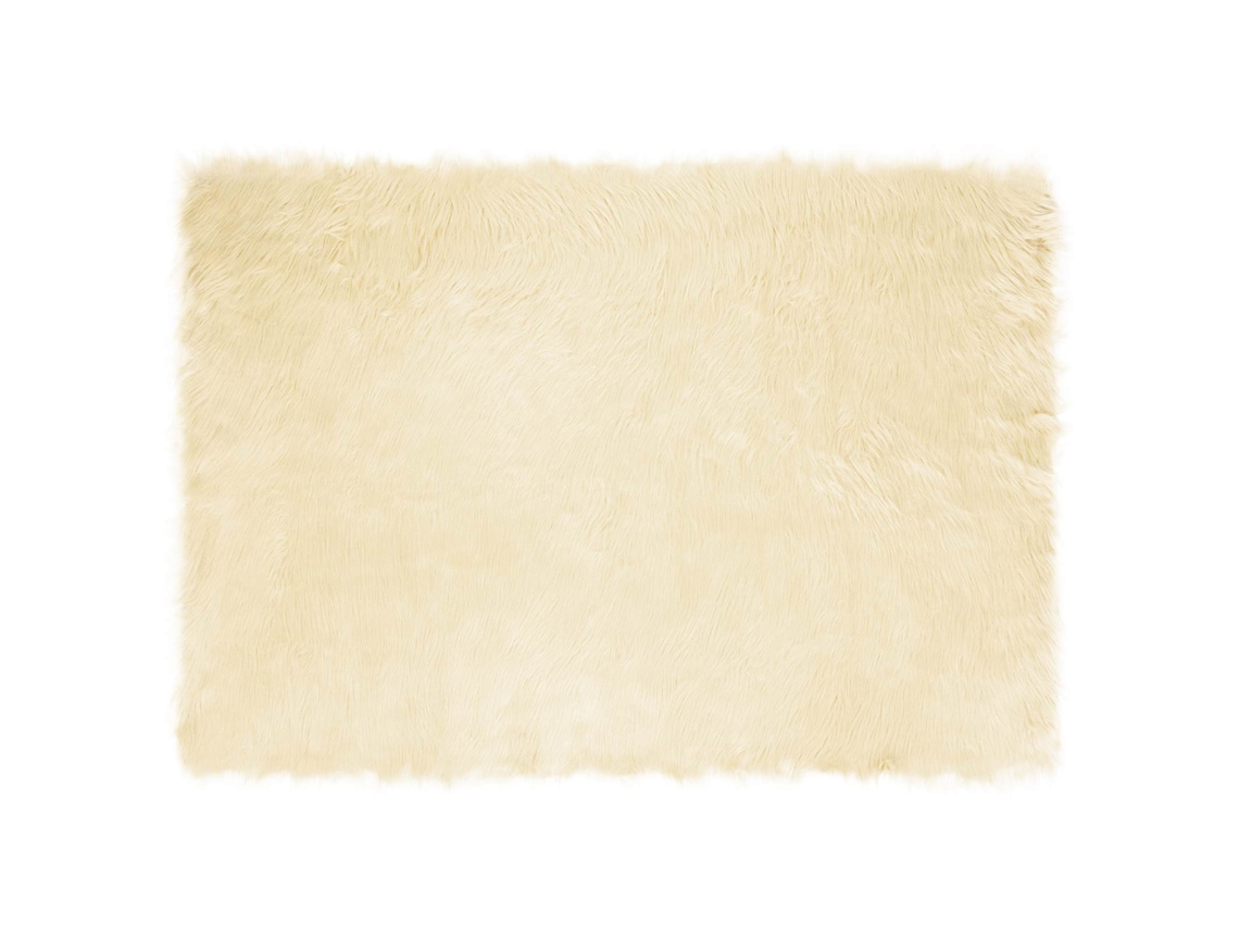 Vidaxl Tapete De De Ovelha Sintética Tafalla Creme 120 X 170 Cm