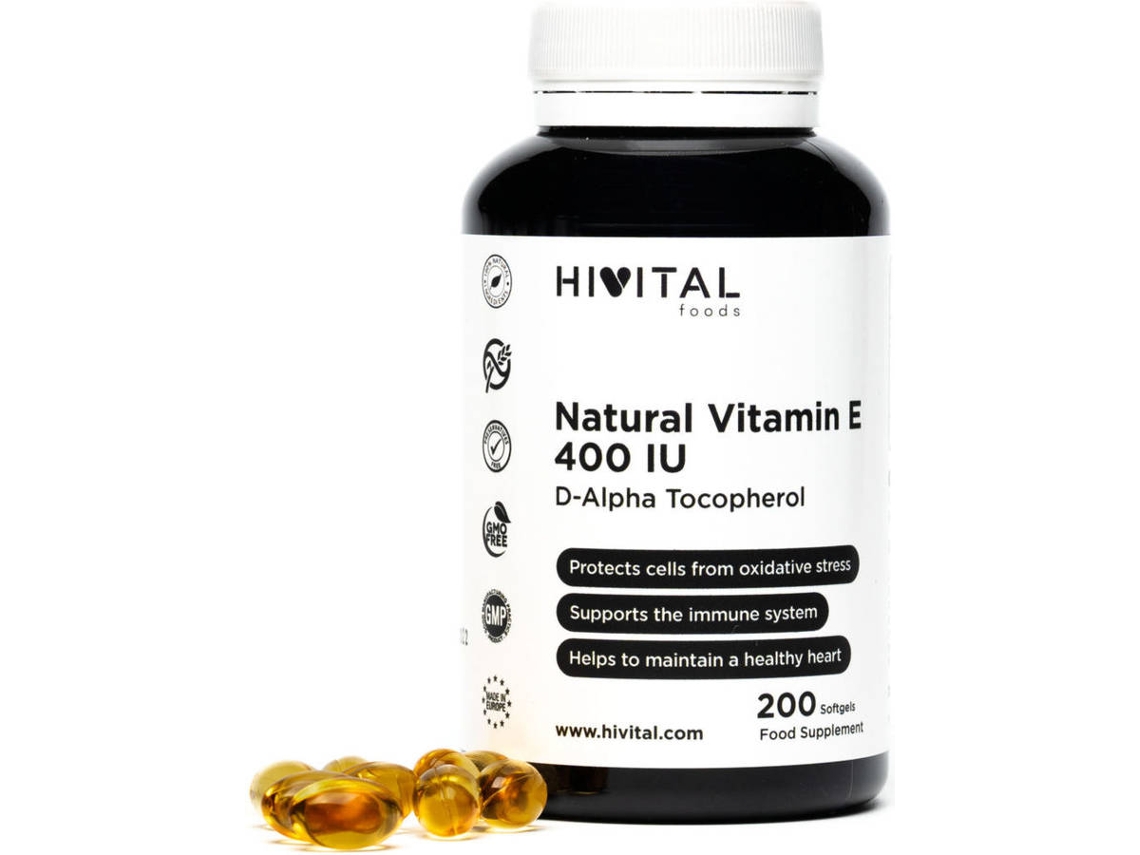 Suplemento Alimentar HIVITAL Vitamina E Natural (200 Cápsulas)
