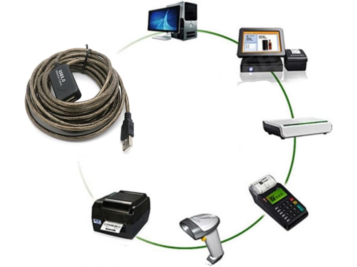 Cabo De Extensão Usb 2.0 De 10 M Em Pvc, Transferência Rápida.