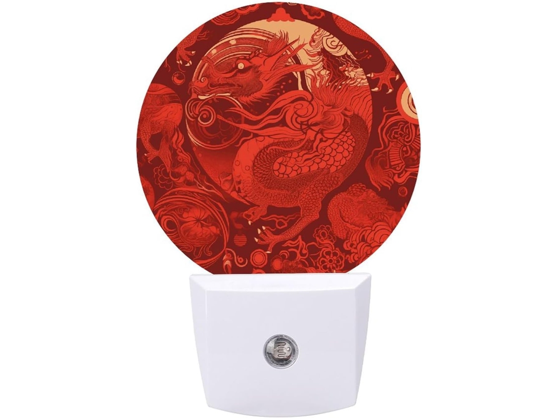 Luminária Noturna Com Design De Dragão Chinês, Luz Noturna Led Com Sensor De, Luz Noturna Branca Quente E Suave